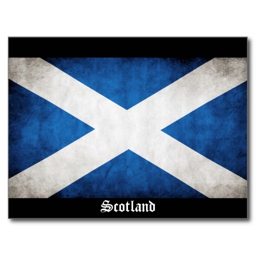 Distressed Scotland Flag Postcard by Angela Fuller