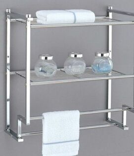Chrome Towel Storage with Shelves