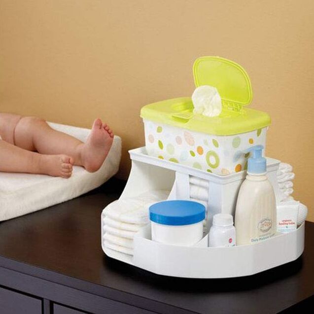 The Spin Changing Station | Baby and Toddler Nursery Organizer & Diaper Caddy